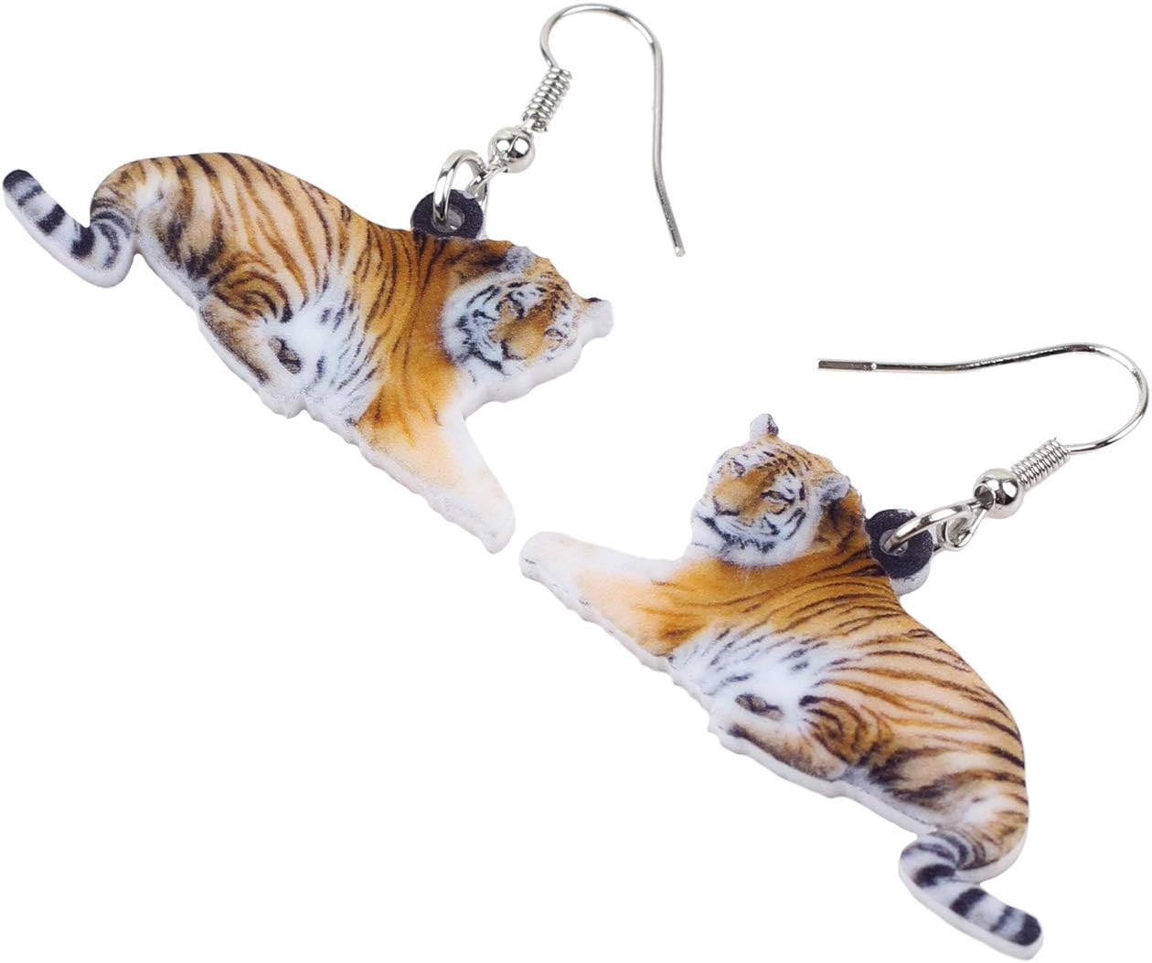 DUOWEI Acrylic Tiger Earrings Dangle for Women Double Sided - Image 4