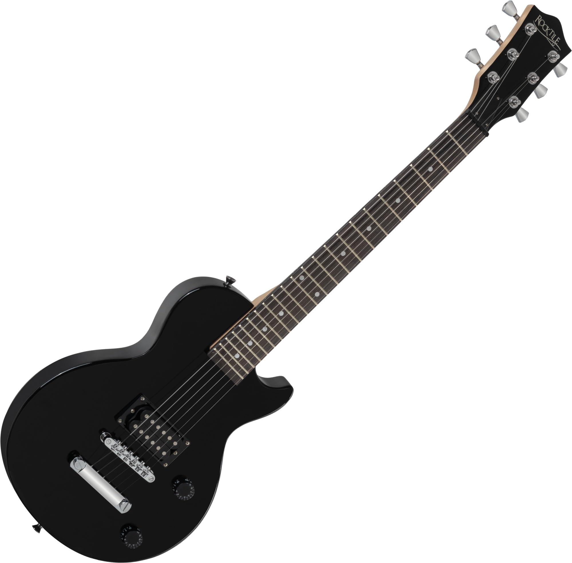 Rocktile L-50B Junior 3/4 Taglia black, Modello Single Cut, Mensur: 3/4 (57 | 5 cm), Adatta per bambini di circa 6-12 anni (fino a ca. 150 cm di altezza), Larghezza capotasto: 42 mm, 22 tasti, 7 kg