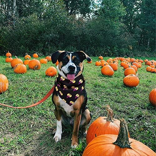 2Pcs Halloween Dog Bandanas,Pet Holiday Pumpkin