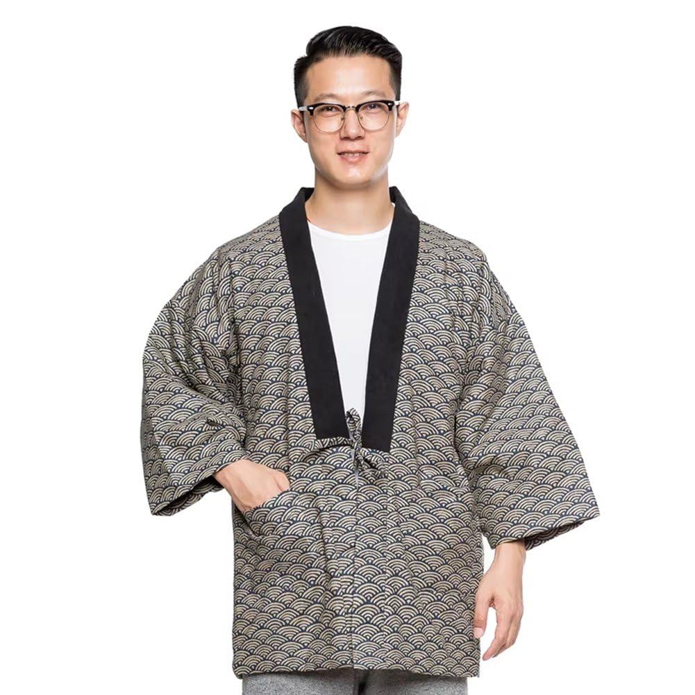 Cappotto Hanten Stampato a, Cappotto Trapuntato Giapponese, Giacca Calda Tradizionale per Uomo, Casa, Hotel, Viaggi E Abbigliamento Casual Quotidiano