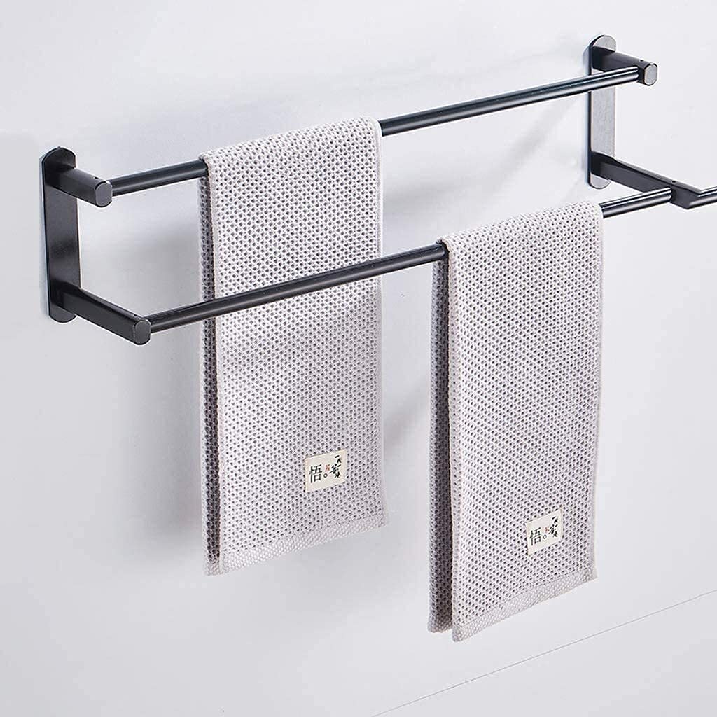 Genérico Toallero Toallero Toallero Toallero Estante de baño montado en la Pared Barra Doble Duradera y Resistente a la corrosión/80 cm