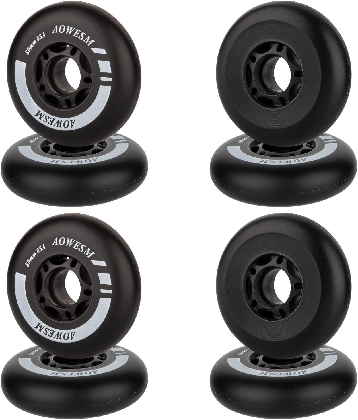Inline Skate WheeIs - Roller Hockey Wheels - Roller Blade Skating Wheel - Inline Skates Replacenent Wheels - 85a Outdoor Indoor - 72mm 76mm 80mm - Black Blue Red - 8-Pack
