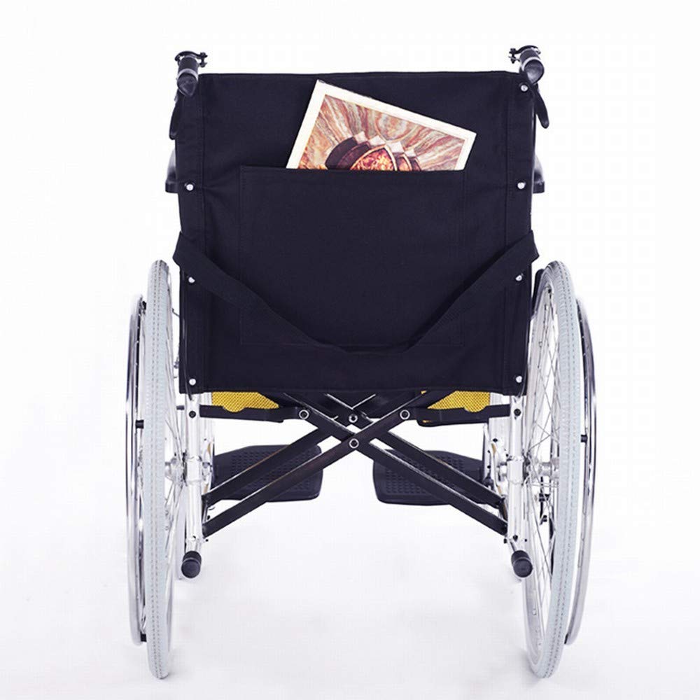 GZZ Vecchia Sedia a Rotelle Pieghevole in Alluminio Leggero, Anziani Disabili Disabili Scooter,Giallo,Taglia unica