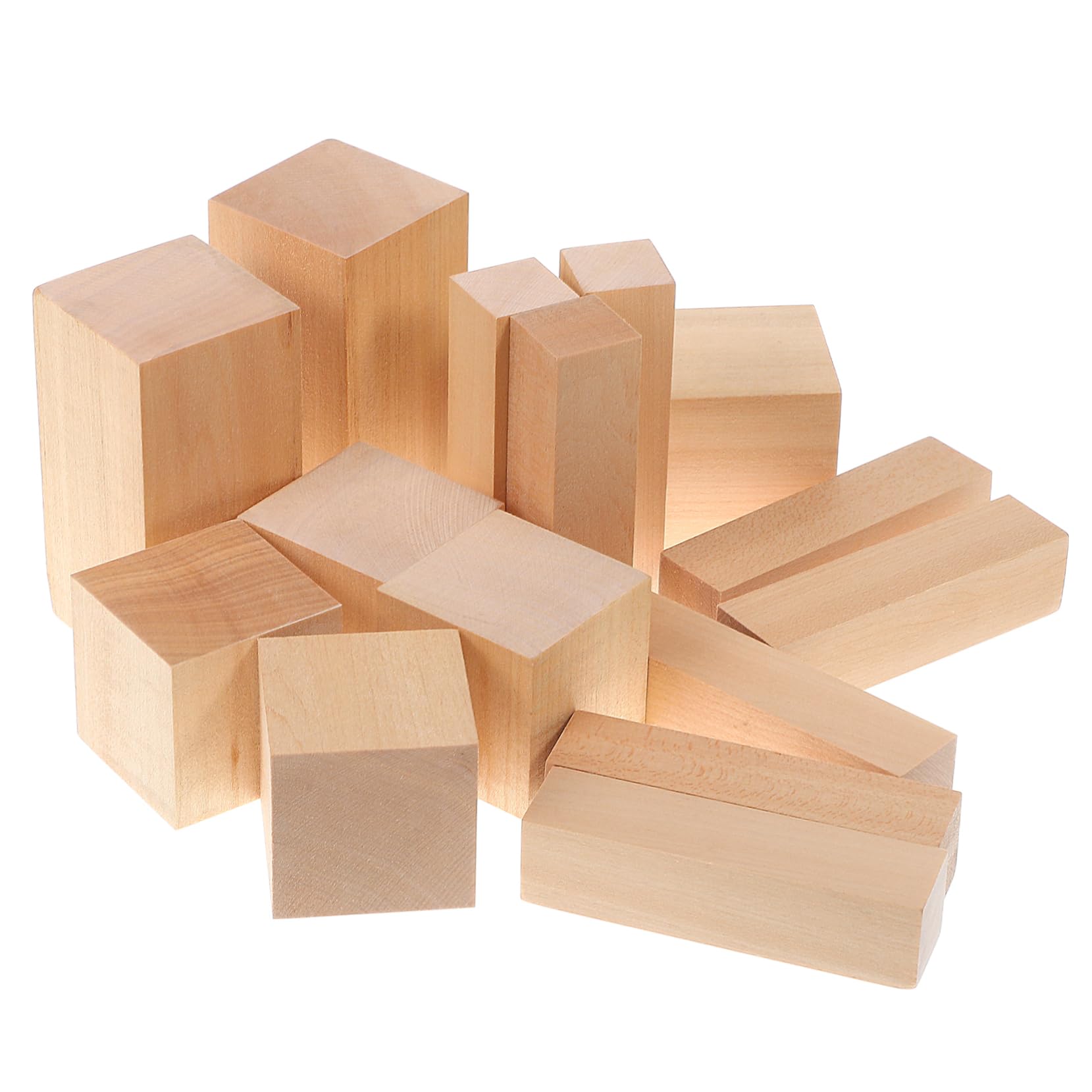 Sewroro 15 Piezas Bloques de Madera para Manualidades Rectangulares de Madera para Proyectos de Bricolaje y Tallado Decoración de Mesa de Centro