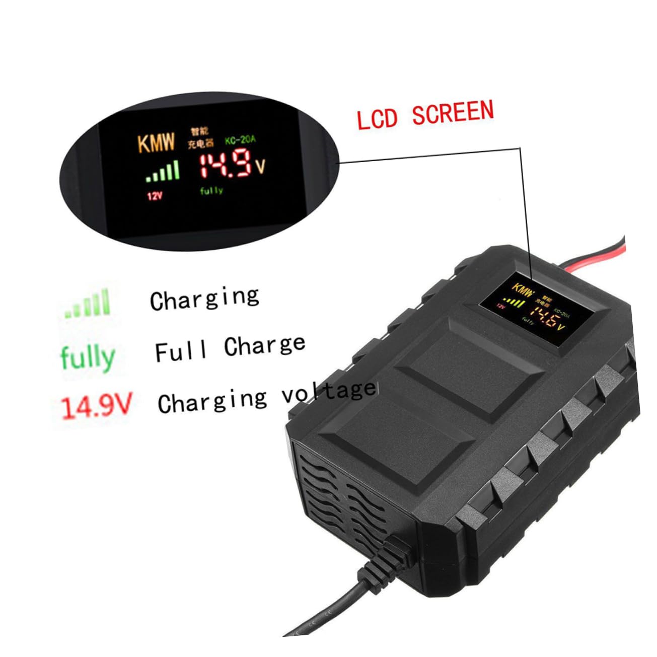 Caricabatterie per Batterie al Piombo 12v 20a Nero
