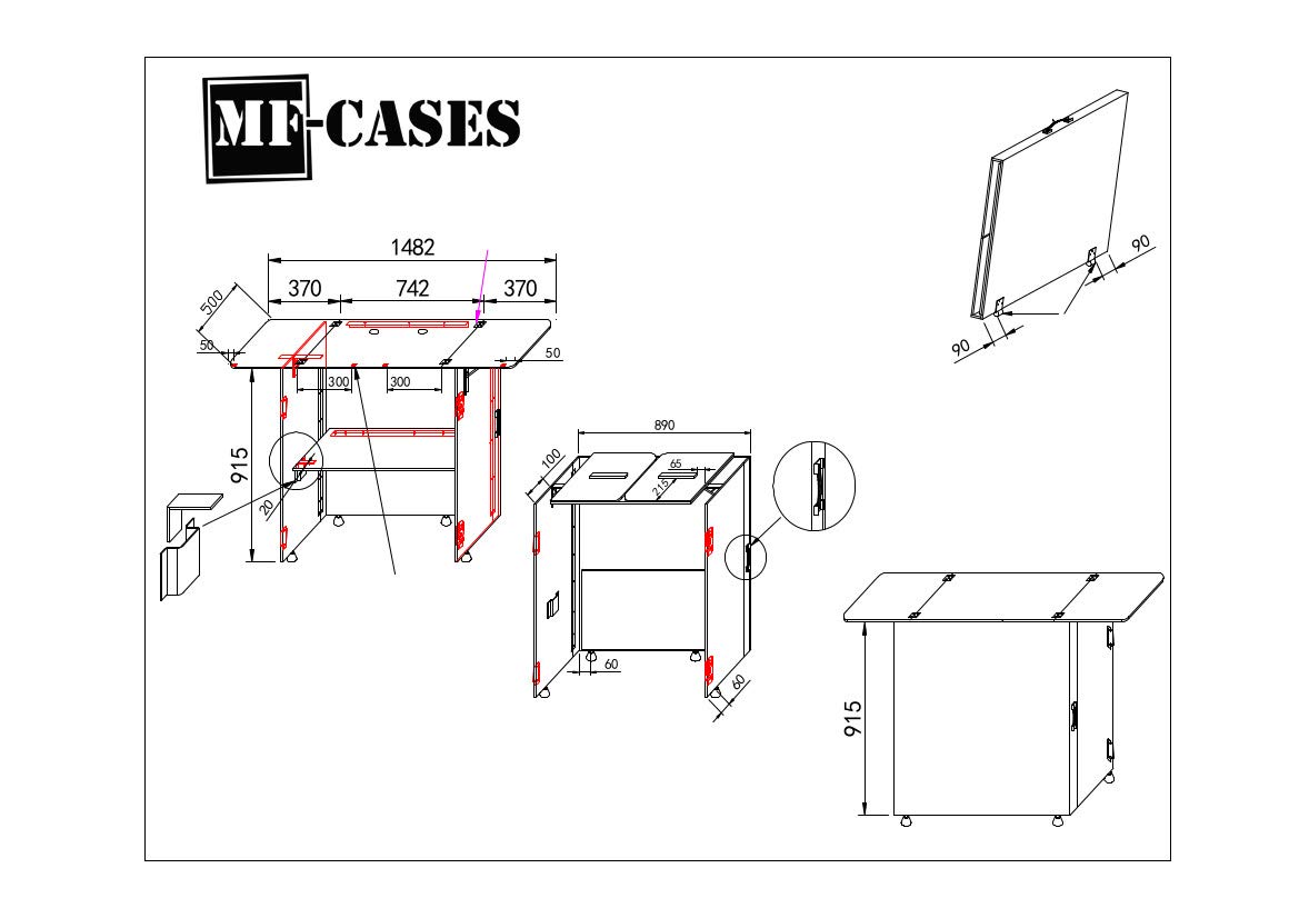 Tisch Theke zusammenklappbar Werbestand Messe DJ Flightcase Info Case