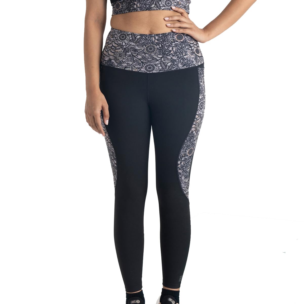 Ankle Length Leggings for Women | High Rise Leggings for Gym | Sweat Wicking Fabric | Squat Proof Workout Leggings | Spandex Leggings | No Camel Toe | Floral Design-image-22