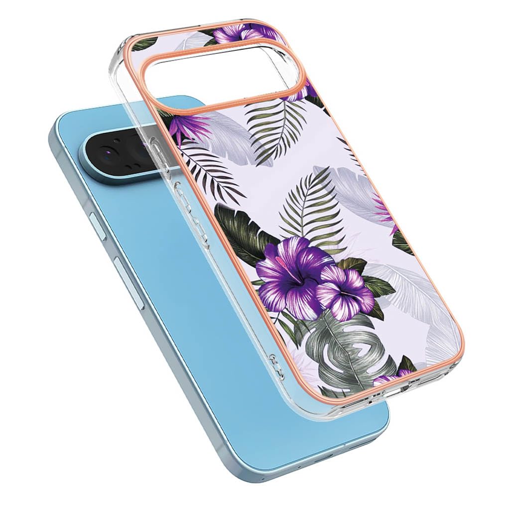 SEAHAI Custodia Per Google Pixel 6A - Cover Ultrasottile In TPU Con Glitter E Anello Porta 360° - Viola - Antiurto E Magnetica