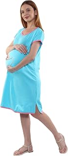 Sillyboom Boy Peeking Graphic Print Maternity Tunic Top for Pregnant Women T-Shirt Women's Night Dress Nursing Top Tee Rou... Price In India