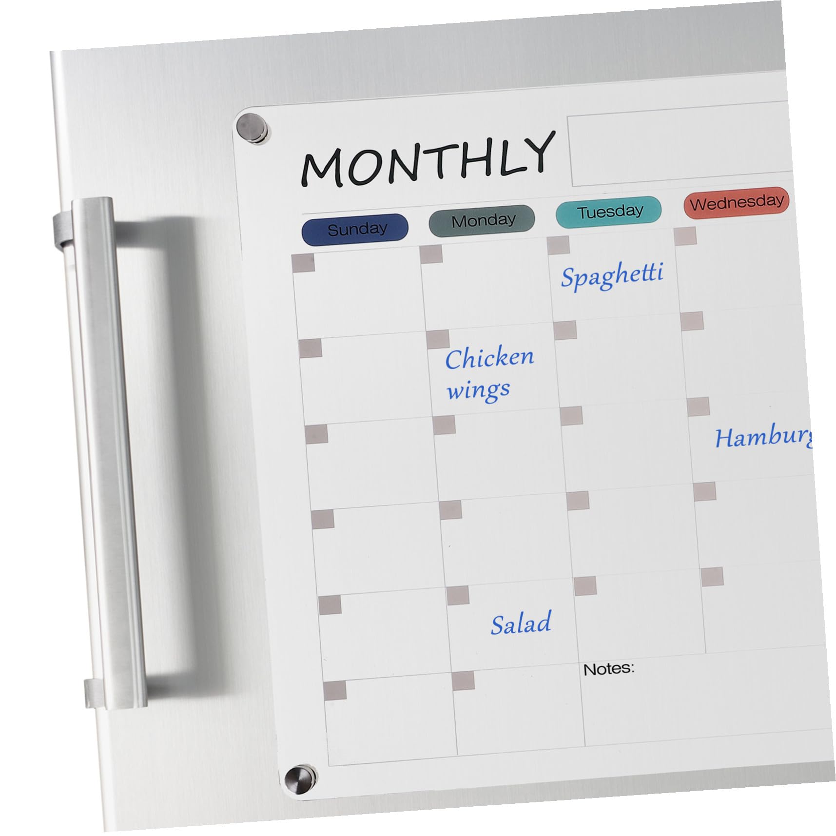 Lavagna Mensile Acrilica Magnetica Trasparente Board Cancellabile Secco Pianificatore Calendario per Cucina Ufficio e Scuola Superficie Liscia per Scrittura Facile e Riutilizzabile
