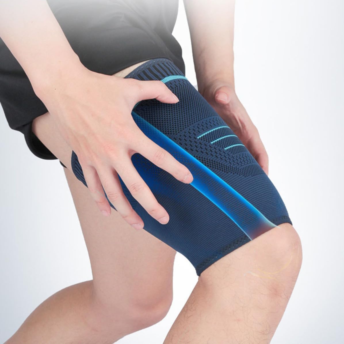 2pcs Men's Thigh Compression Sleeves for Sports, Upper Leg Support