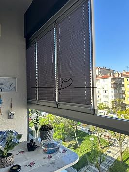 Plise Perde Cam Balkon Akordiyon Perde Sistemleri 11 Renk Se ene i 60 x 200 kahve