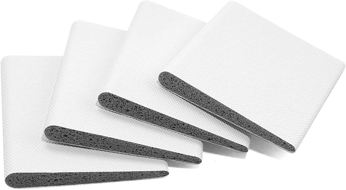 Door Corner Seals - Exterior Doorway Frame Sealing Wedge Filler - Cold Air & Draft Stopper with Heavy-Duty Adhesive - Self-Adhering Foam - Weatherstripping Accessories - White, 4-Pack