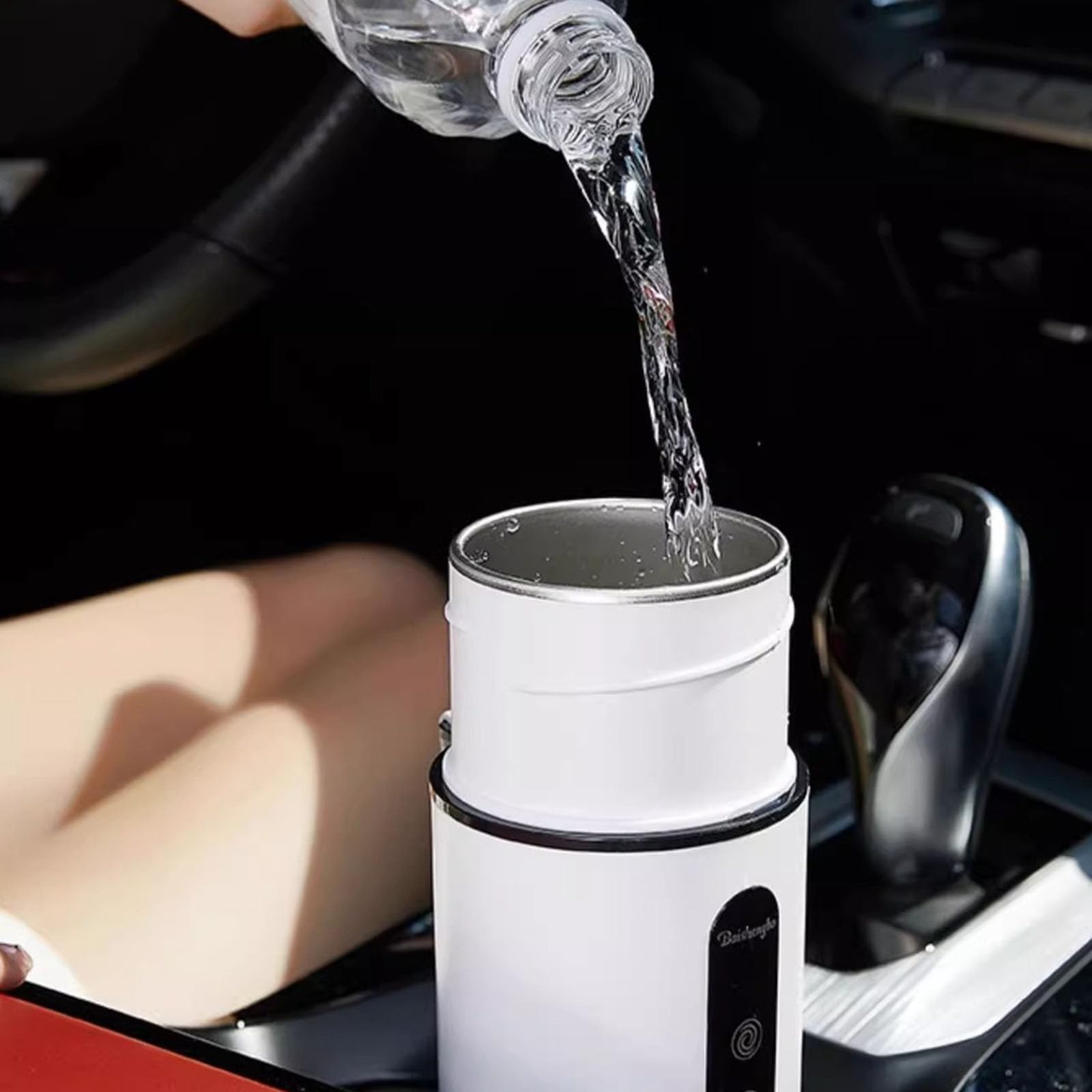 Compact Travel Car Kettle With Automatic Mixing & Overload Protections Electric Car Boiler For Hot Beverages