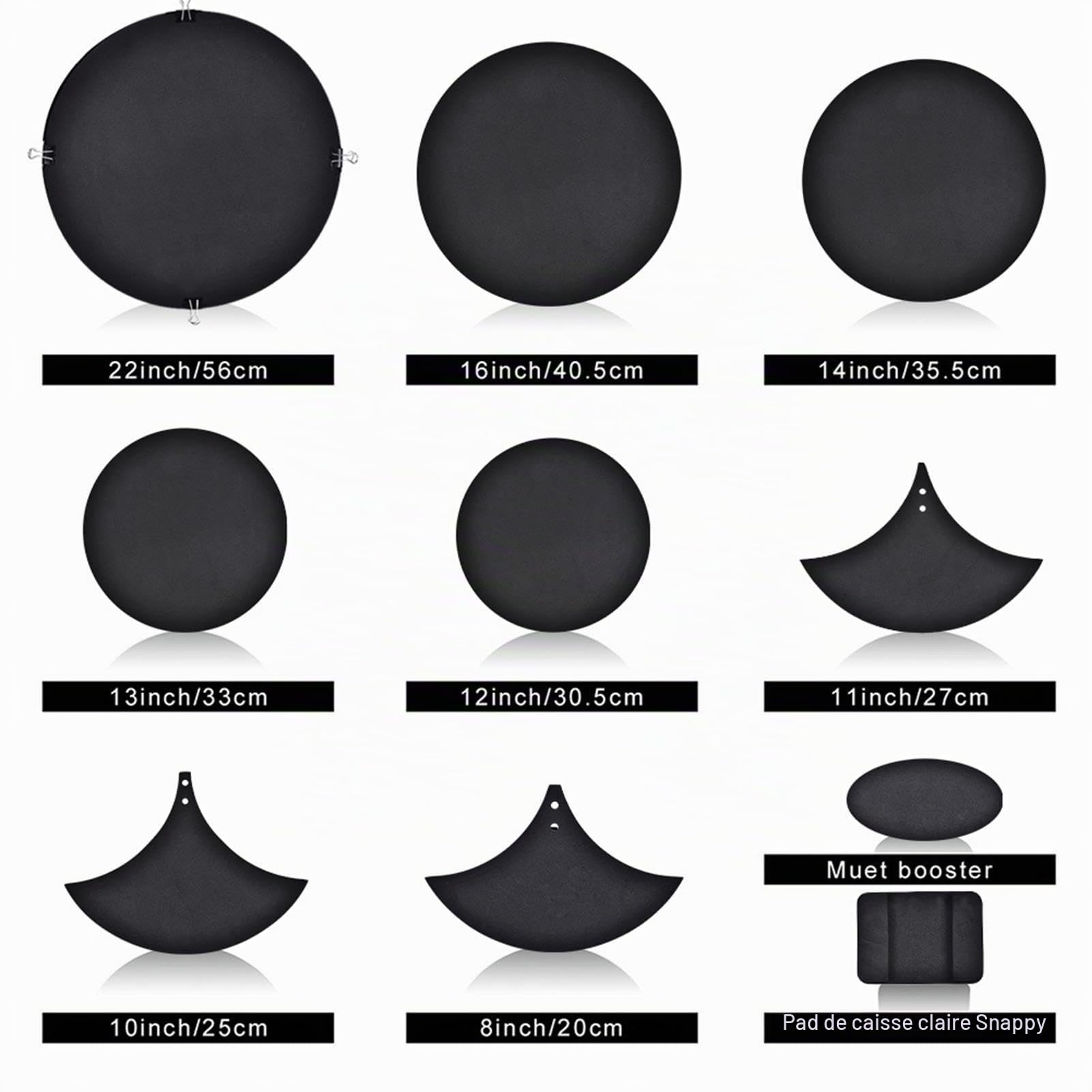 Drum Mute, Pad d'entraînement de Batterie, Bonne Acoustique, 10 Pièces pour la Maison