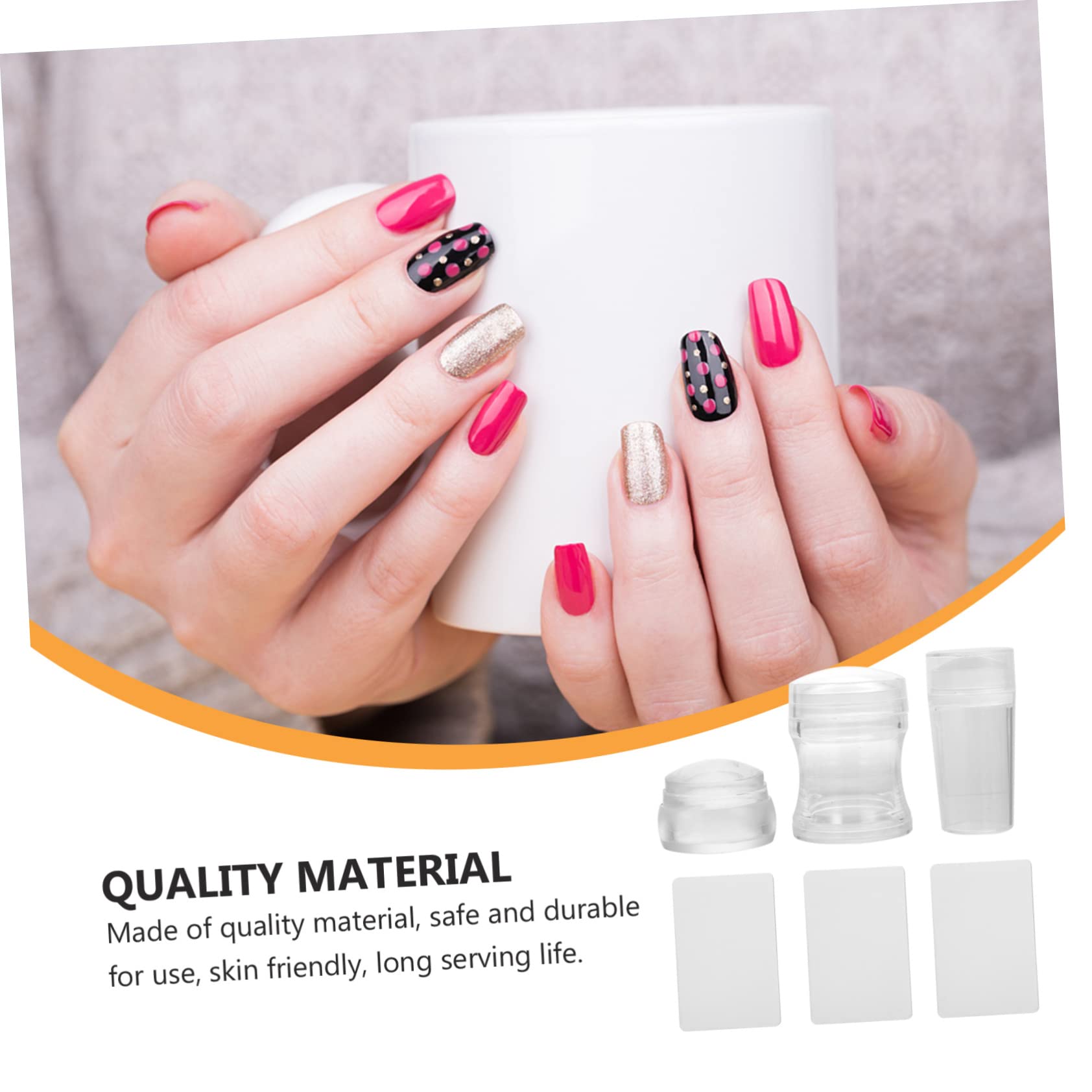 FRCOLOR 12 Set Di Stampini Per Nail Art Strumenti Per Manicure E Timbratura Con 10 Timbri Per Unghie Raschietto Sicuri Per La Pelle E Adatti A Tutte Le Età.