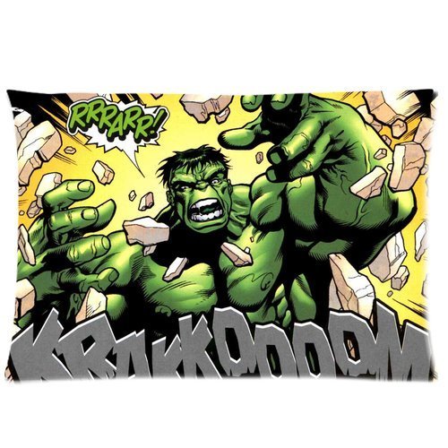 Christmas gift Marvel Comics Superhero Series Beware of Incredible Hulk Standard Zippered Pillowcase Cover 20"x30" inch (50X76cm)-Two Sides