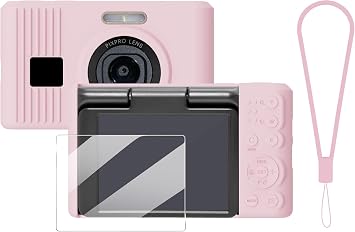Silicone Protective case for Kodak Pixpro C1 Digital Cameras, with Screen Protector and Lanyard, for Kodak Pixpro C1 Accessories -Pink