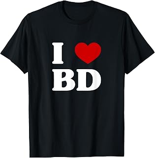 Bangladesh I Love BD Red Heart Love Bangladesh Souvenir T-Shirt