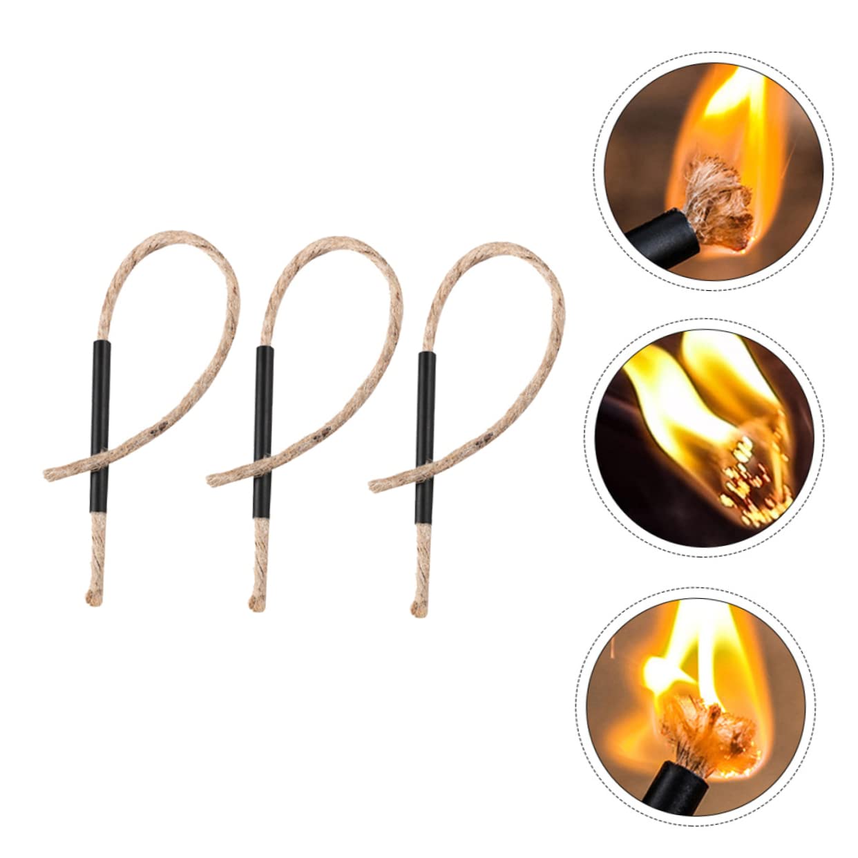 Yardwe 30pcs Fire Starter Wick Ropes for Outdoor Survival Weather Resistant Cord for Starting Essential Camping Gear for Campfires Bbqs and More