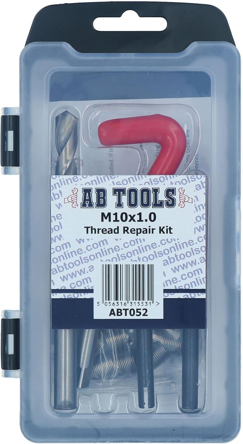 AB Tools M10 x 1.0mm Thread Repair kit/helicoil 9pc Set Damaged Thread AN043