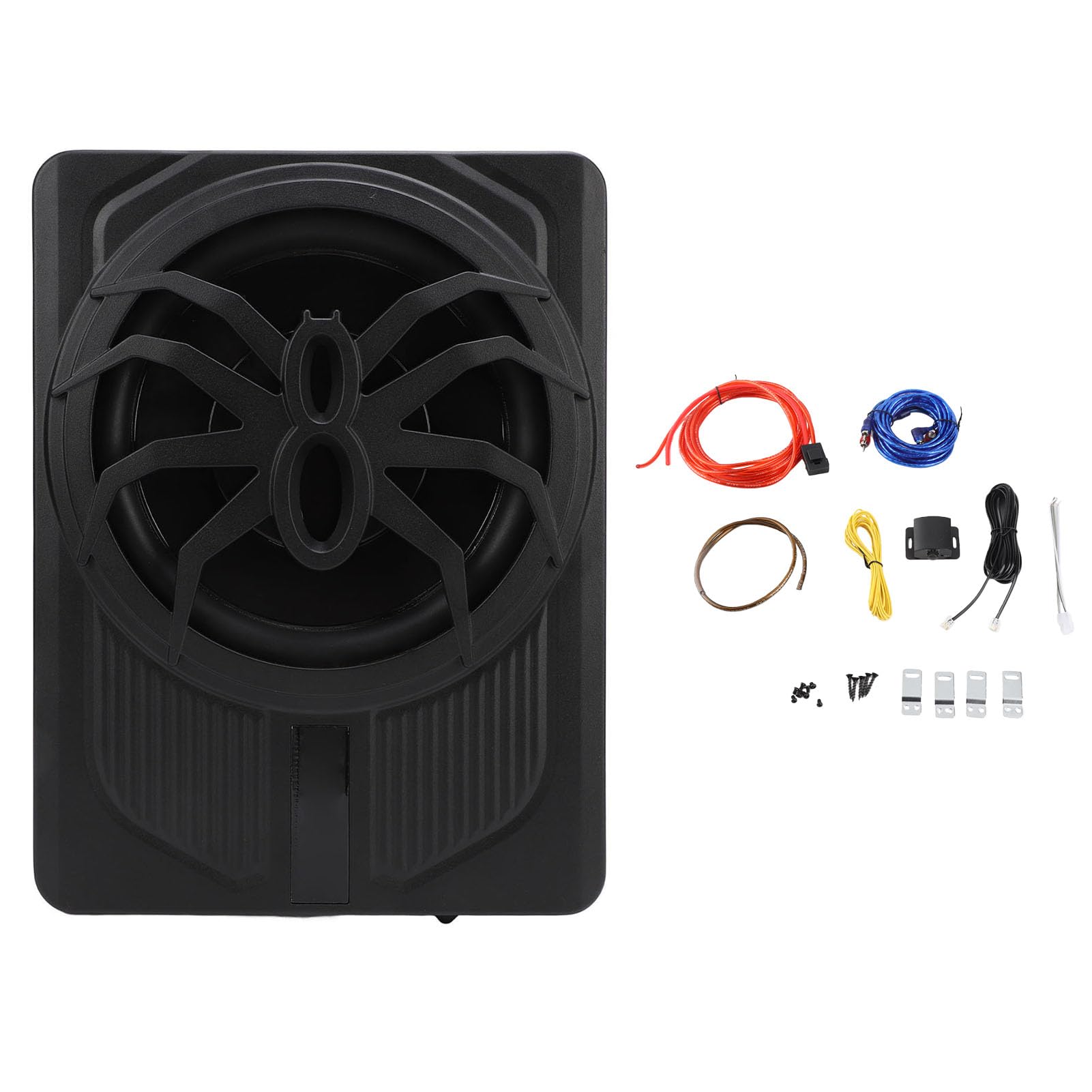 Acouto Subwoofer Delgado para Debajo del Asiento de 10 Pulgadas, Luz LED de 800 W, Carcasa de Aleación de Aluminio, Control Remoto de Graves, Rendimiento de (Blue)