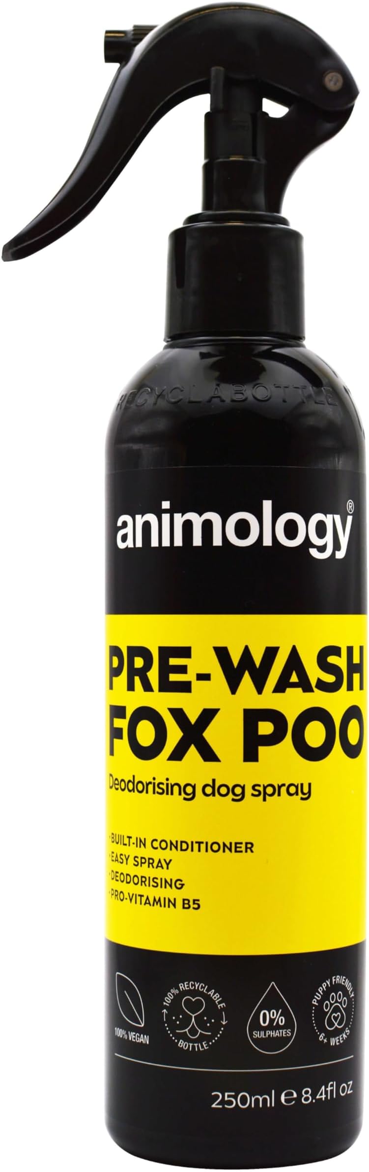 Pre-Wash Fox Poo Dog Spray 250ml, Deodorising Spray for Odours