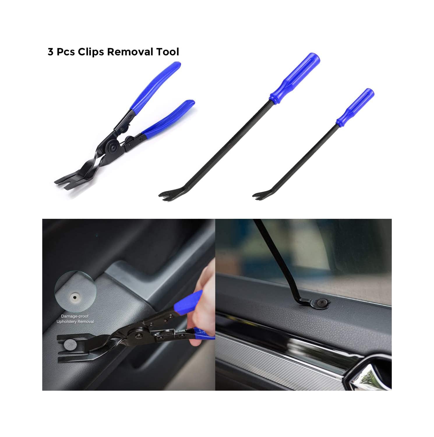 Autojack 19 Piece Upholstery Car Trim Remover Tool Kit Car Door Panel Pry Dash Audio Console Radio Removal Tool Installation Removals - Image 3