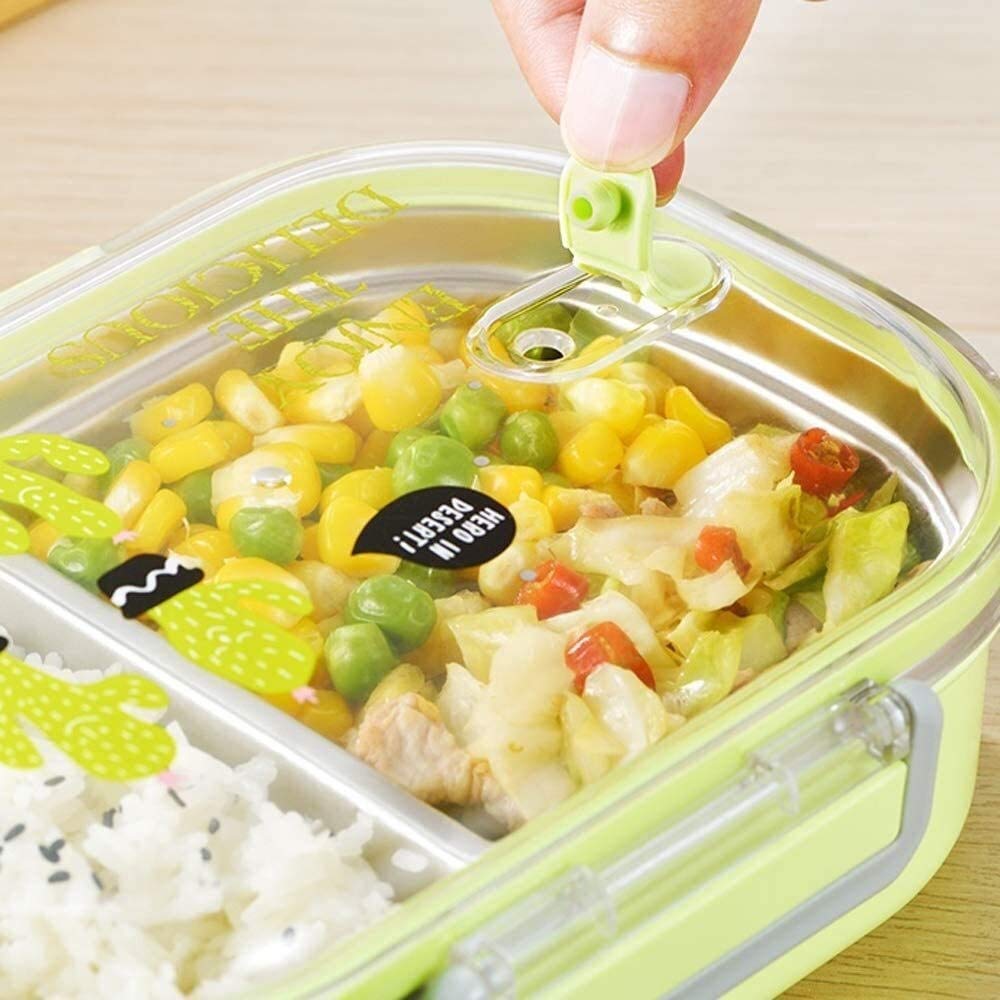 fiambrera, Fiambrera de acero inoxidable 304 grado alimenticio con compartimentos for adolescentes, hombres y mujeres(Grün)