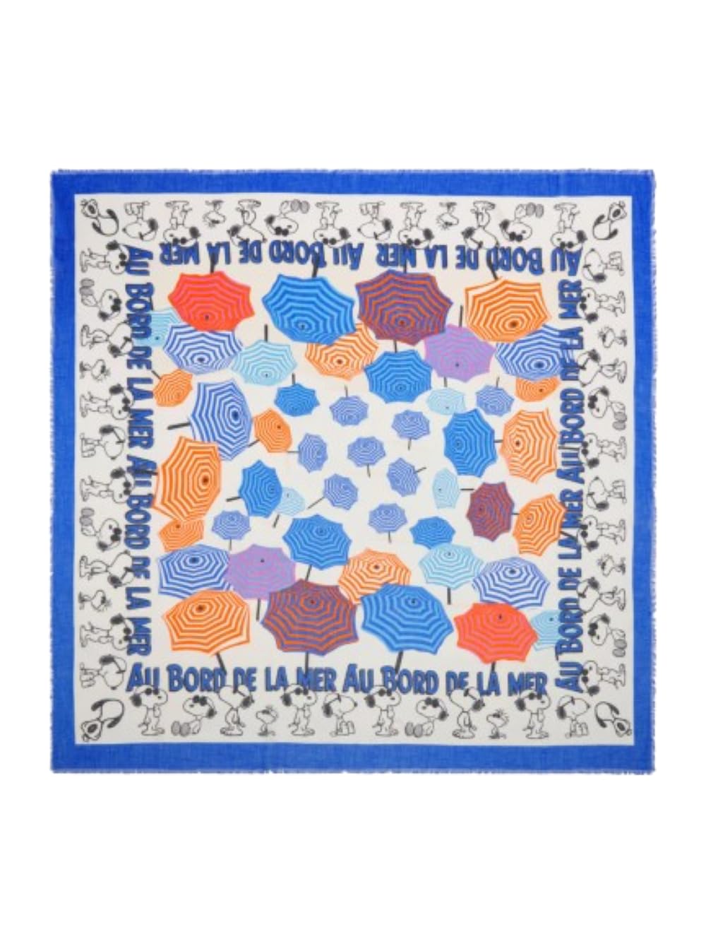 CODELLO X Peanuts Foulard en coton léger avec motifs cacahuètes, bleu multicolore