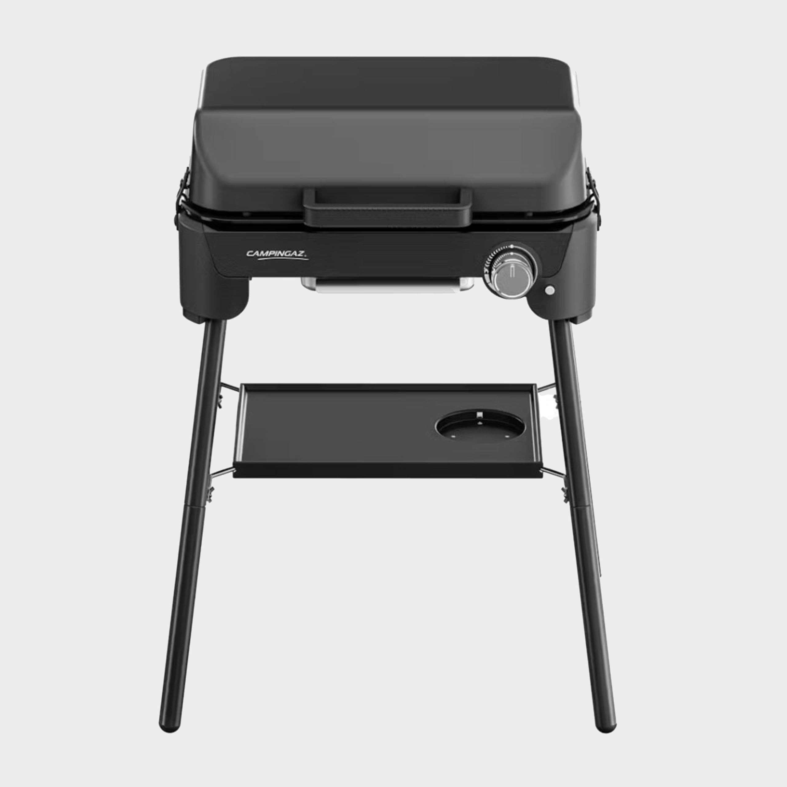 Campingaz Tour & Grill S Barbecue à gaz | Utilisable comme barbecue de table ou sur pied | Barbecue portable avec couvercle & pieds amovibles | Pour camping, balcon et terrasse | 2400 W