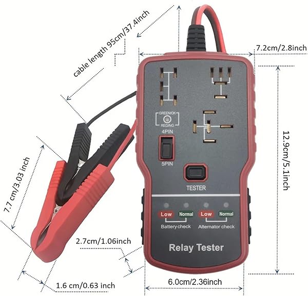 Professional Automotive Relays and Battery Diagnostic Tool Voltages for Quick Fault Detection High Accuracy Tester - 4