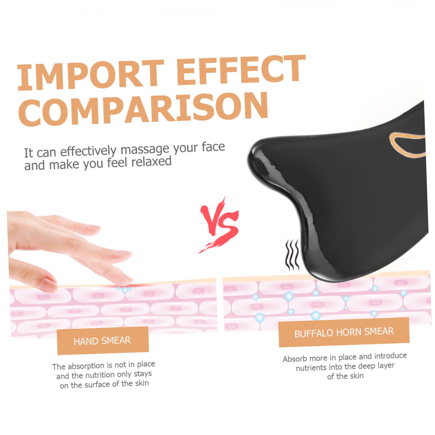Healvian 5piezas Gua Sha De Cuerno De Búfalo Para Masaje Facial y Corporal Herramienta De Relajación Muscular Accesorio De Bienestar Para Hogar Compacto y Fácil De Usar