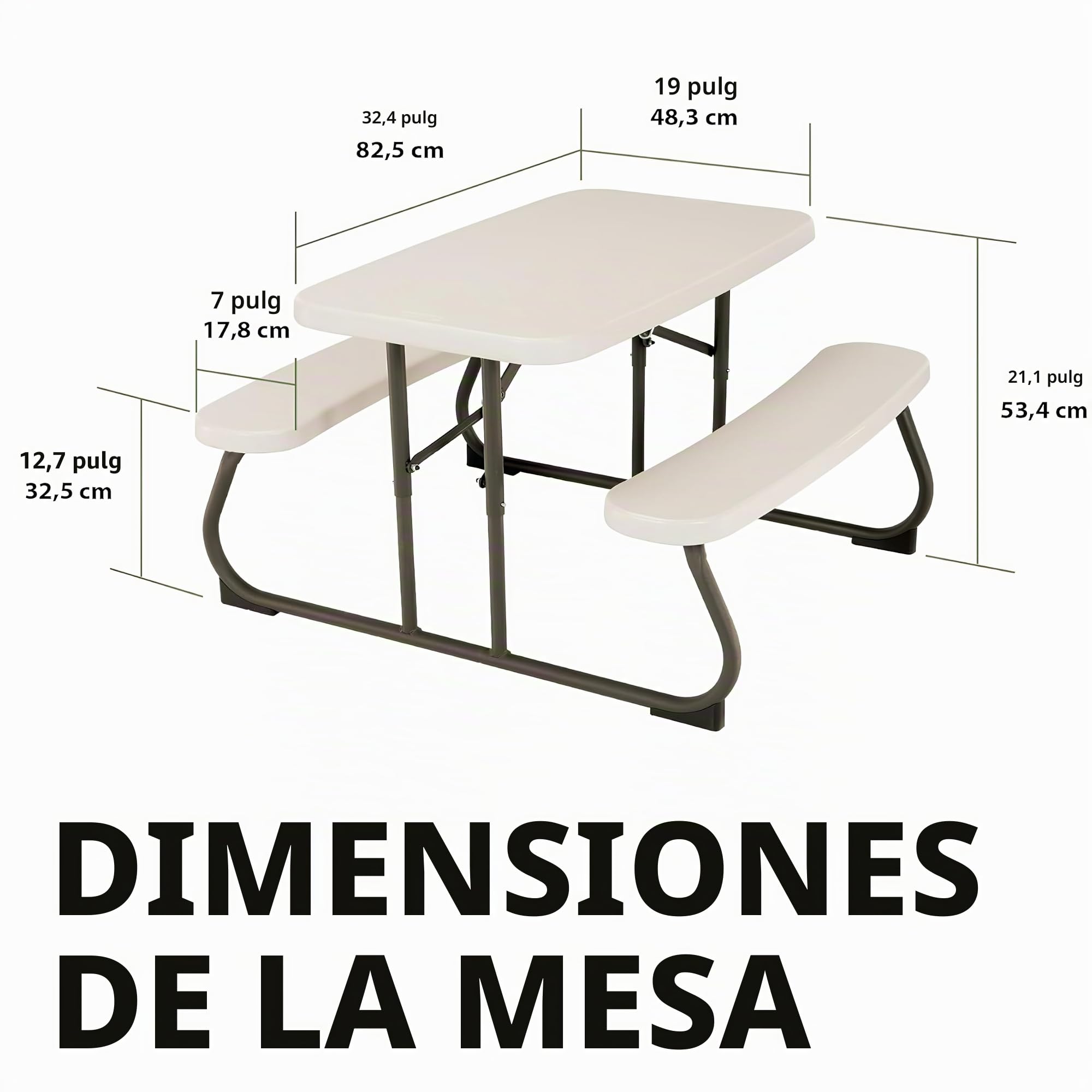 LIFETIME 280094-lifetime Mesa Picnic Infantil Crema 82,5x90x53,5 Cm