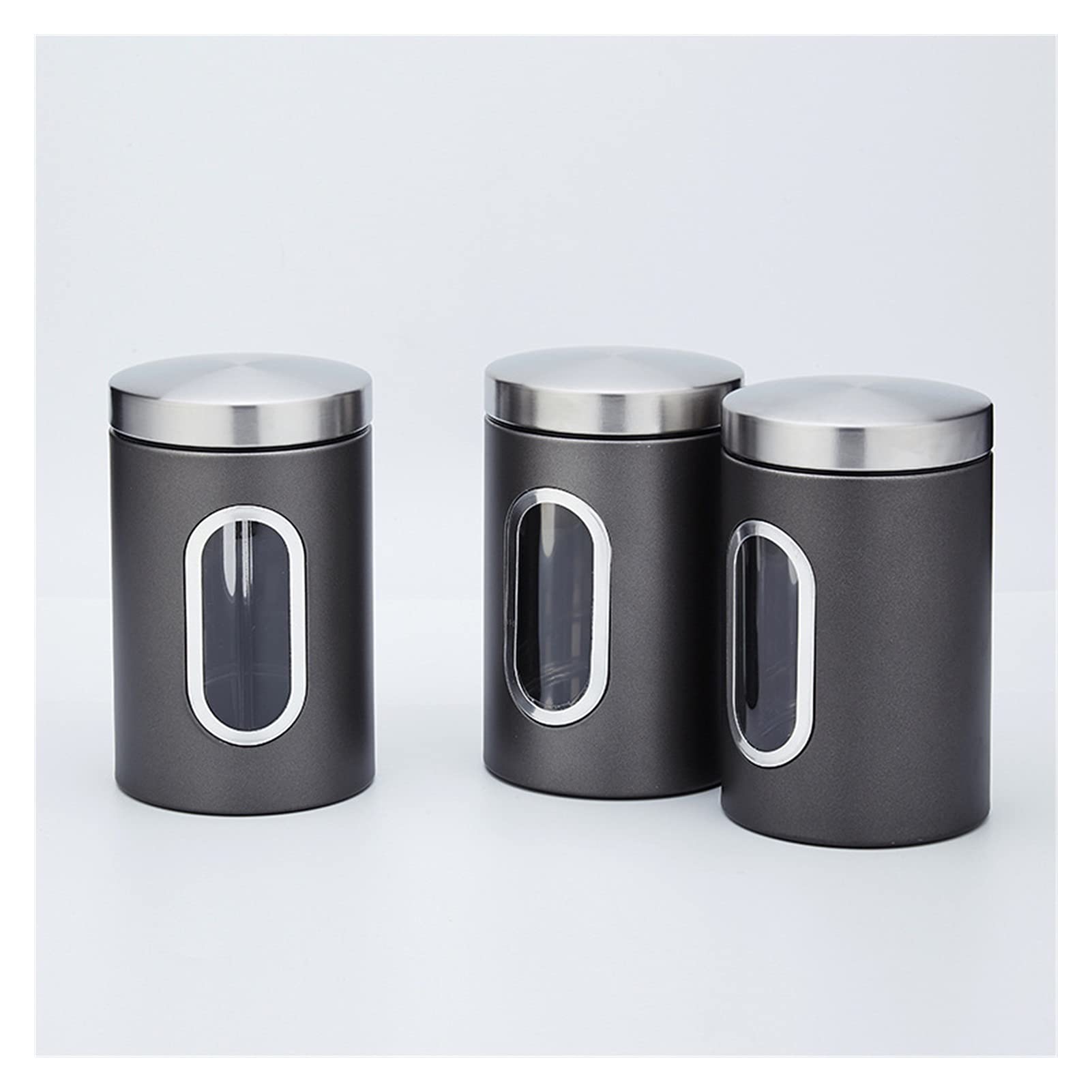 Vorratsgläser 3 stücke Edelstahl Küche Aufbewahrungsgläser Kaffee Tee Snack Aufbewahrungsbox Zucker Lagerung Küchenwerkzeuge Kaffeebehälter