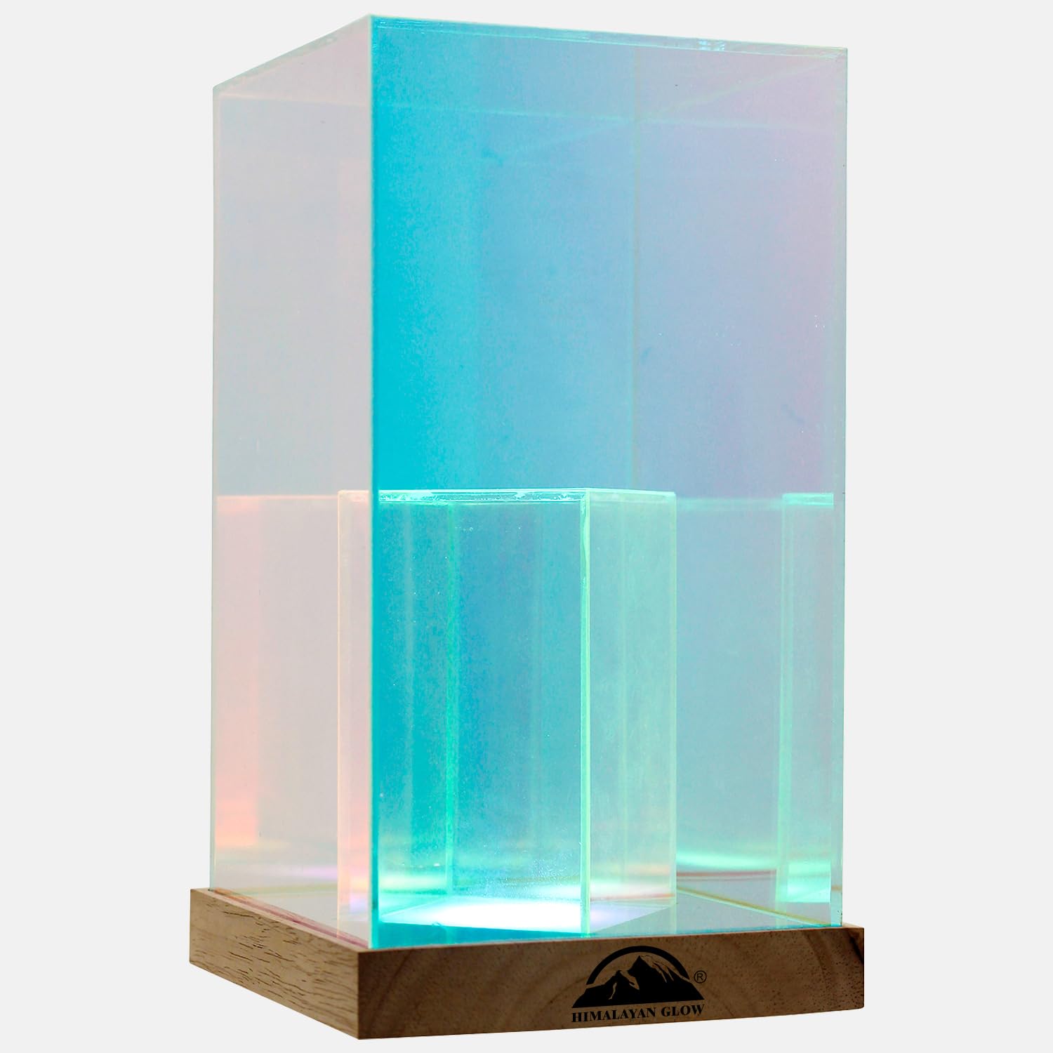 Lámpara de pantalla acrílica brillante del Himalaya con USB, luz nocturna LED para dormitorio, sala de estar y oficina, panel acrílico suave con base de madera, decoración estética