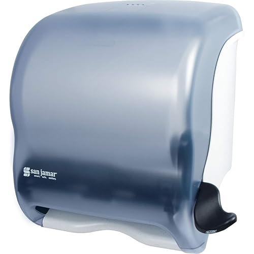 San Jamar Classic Element Paper Towel Dispenser Fits All Core Sizes with Lever for Bathroom, Kitchens, and Restaurants, Plastic, 8.5 x 12.5 x 12.75 Inches, Arctic Blue