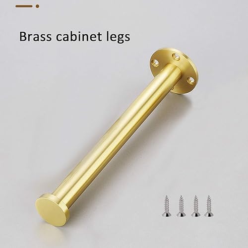 Miniatura 6 de Patas cilíndricas ajustables de latón cepillado macizo, patas de sofá de metal, mesita de nochemueble de televisiónmueble de bañopatas de mesa