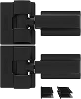 Barrette Outdoor Living Heavy-Duty Black Wrap Gate Hinges - 150 lb Capacity, 96" Wide Wood/Vinyl Gates, 180° Swing