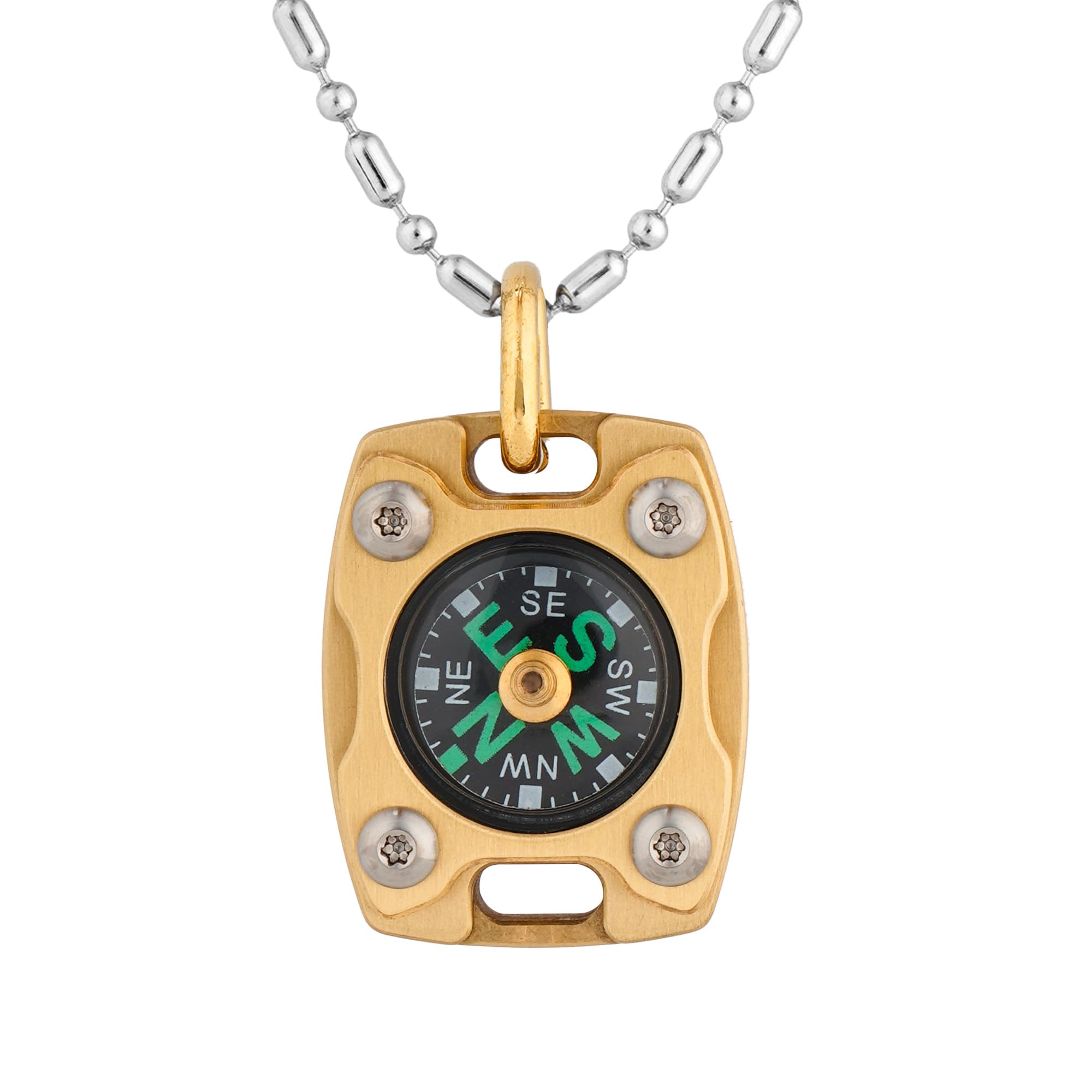 MecArmy CMP/CMP2 Mini Compass- Meaningful Graduation Birthday Gifts for Men Women, EDC Titanium/Brass/Copper Pocket Compass for Hiking SurvivaI, IPX5 Waterproof, Glow in The Dark, Necklace Pendant