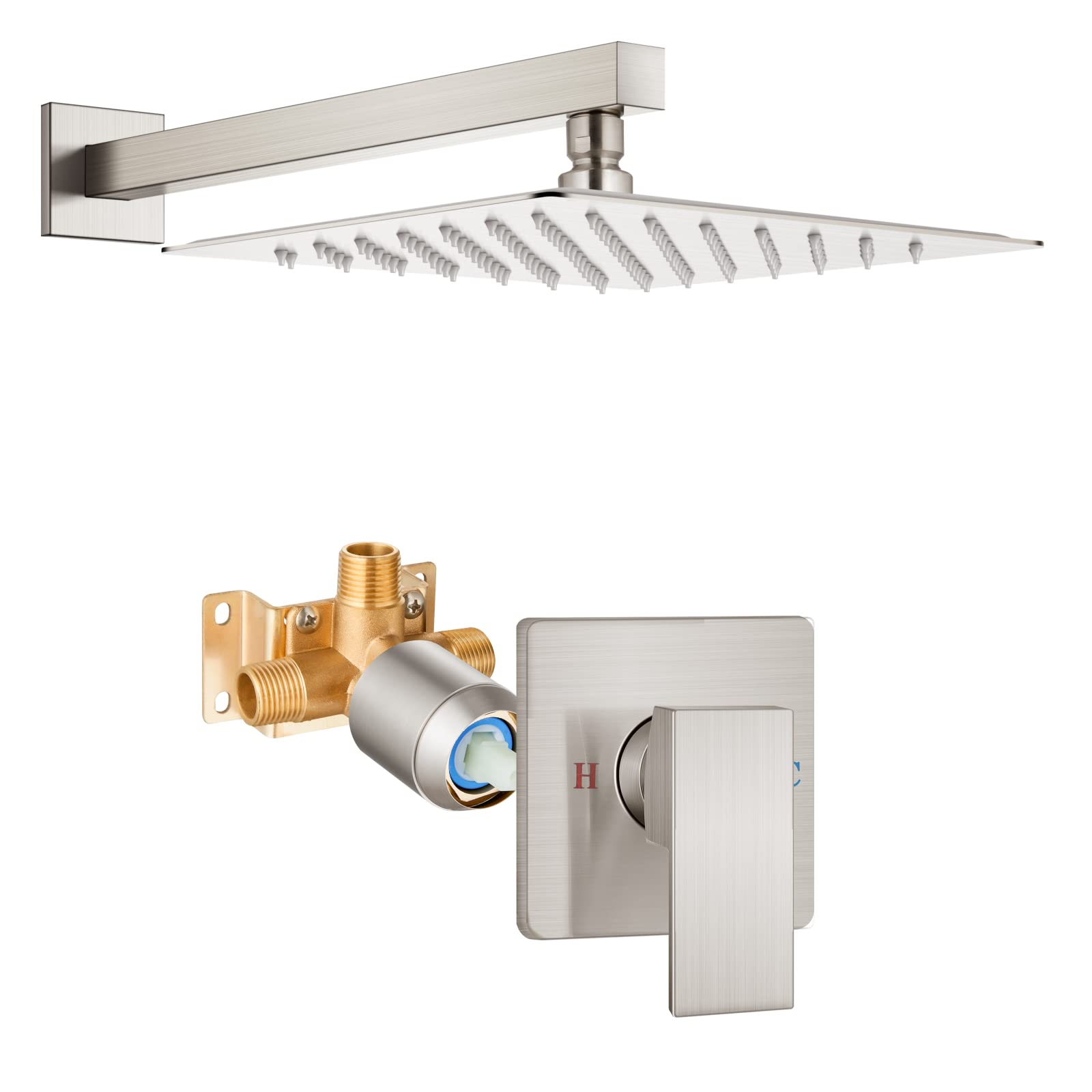 Buy Heyalan Brushed Nickel Rainfall Shower Faucet System Stainless