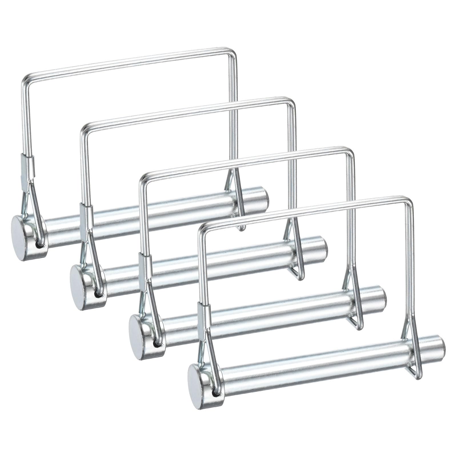 M METERXITY 4-Pack Trailer Coupler Pin, 10mm x 80mm(DxL) Carbon Steel Galvanized D Shape Trailer Coupler Pin, Wire Lock Pin for Farm Trailers/Lawn Mowers/Garden, Coupler PTO Shaft