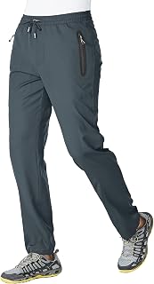 BASUDAM Men's Athletic Pants Thin Lightweight Quick Dry Zipper Pockets Outdoor Sports Pants for Running Jogging Hiking