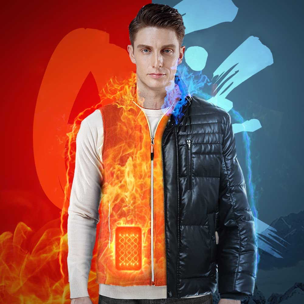 Bseical Gilet Riscaldato, Usb Gilet Riscaldato Uomo Donna, Lavabile Moto Giubbotto Riscaldato Con 3 Livelli Di Impostazioni Di Calore, 8 Zone Di Riscaldamento, Per All'Aperto, Caccia