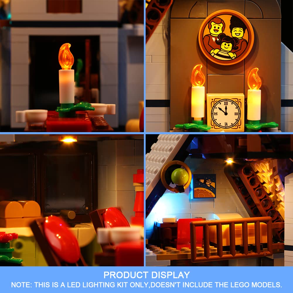 VONADO Kit di luci a LED per Lego Santa's Visit 10293 Set da costruzione (senza modello), kit di illuminazione decorativo compatibile con mattoncini regalo di Natale Lego, kit di luci fai-da-te