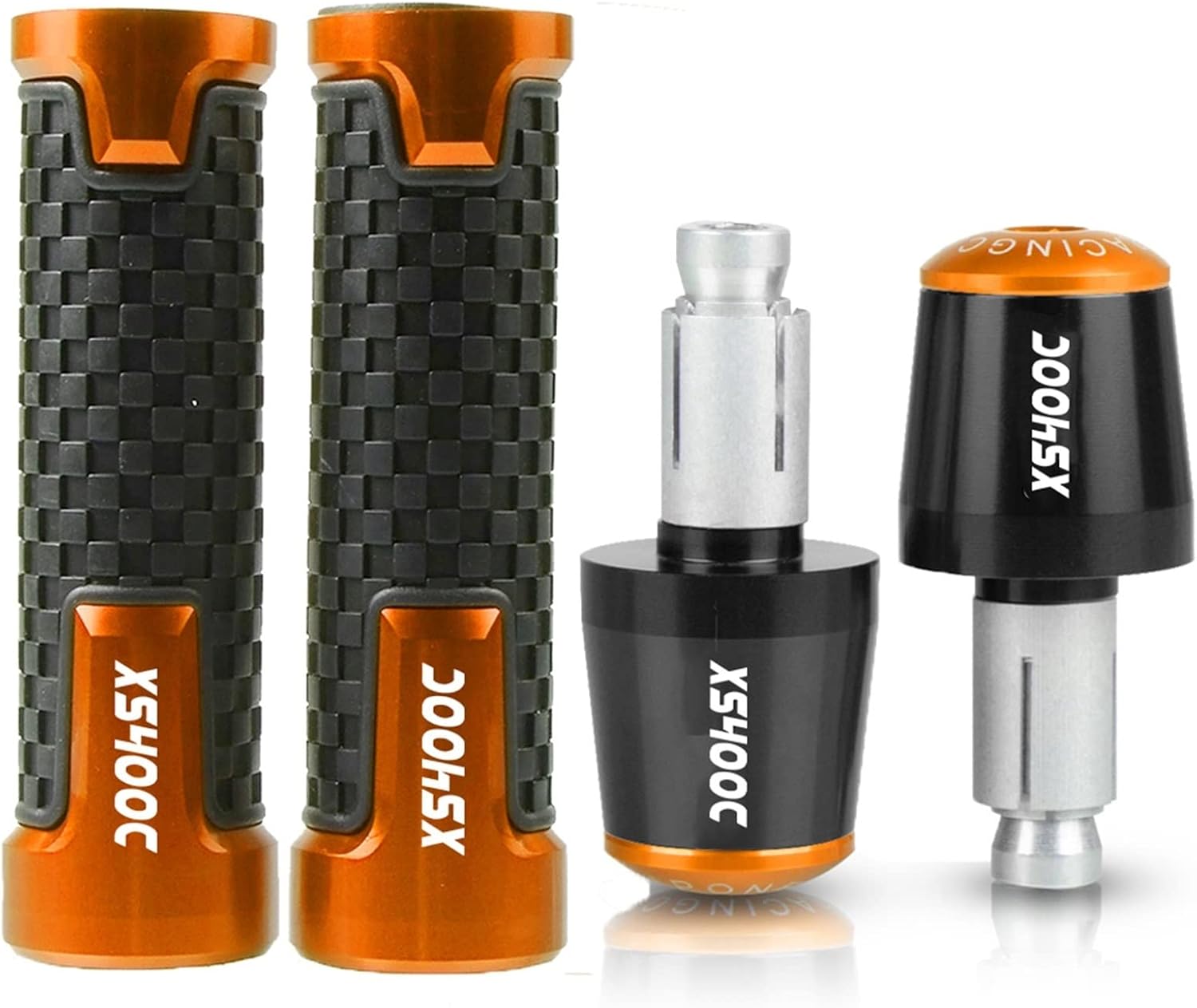 Motorcycle Motorcycle 7/8'' 22mm Hand Grips Handle Bar Handlebar Grip Ends Plug Slider for Y&AMAHA XS400C XS400E XS 400 C/E 1978 1979 1980 (Color : Orange)
