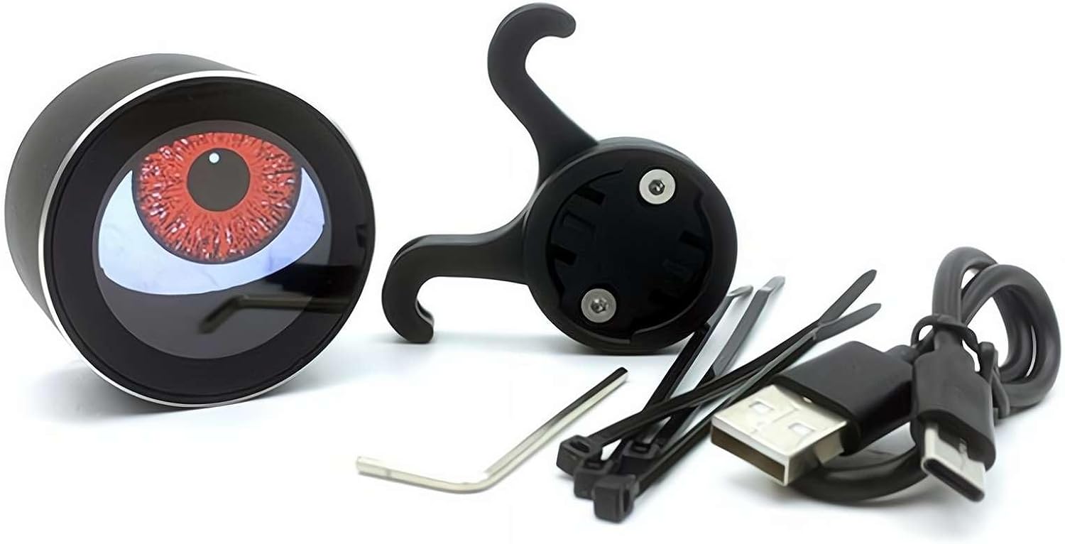 Demon Eyes Bike Tail Light – 2026 New Smart Programmable Devil Eye LED Light with Muilt Vivid Color Modes, USB Electric Scooter Demon Eye Headlights for Scooter Motorcycle Car
