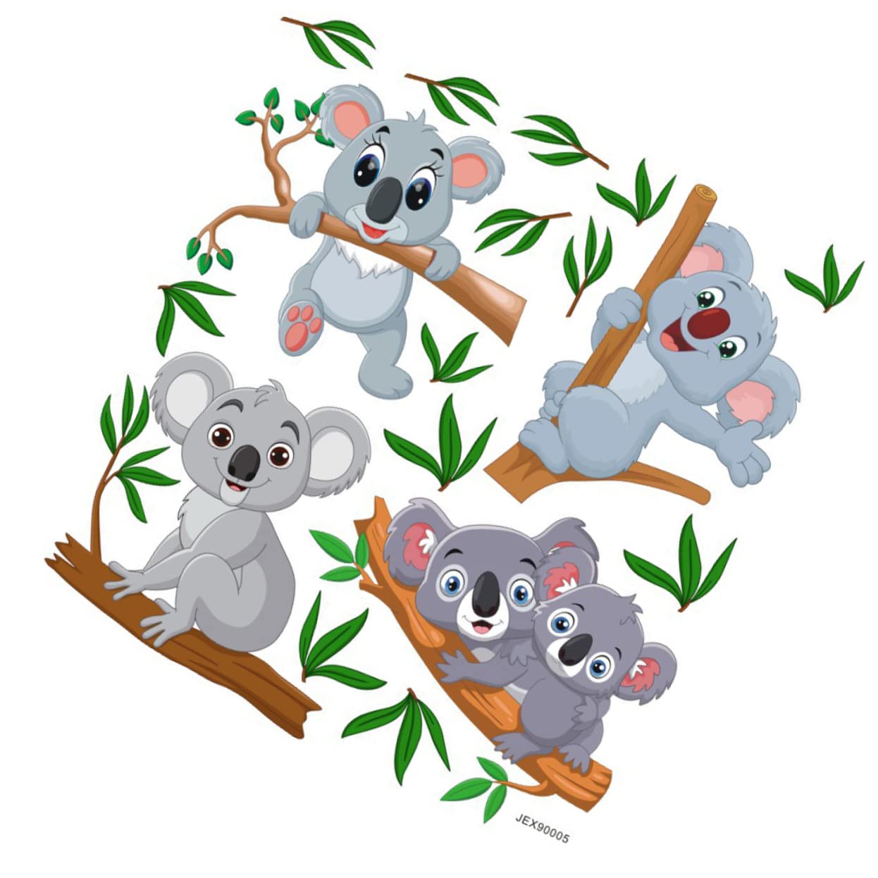 Tofficu 3 Hojas Póster Autoadhesivo de Animales Pared Infantil Ramas PVC Resistente y Lavable Decoración Habitaciones Guarderías