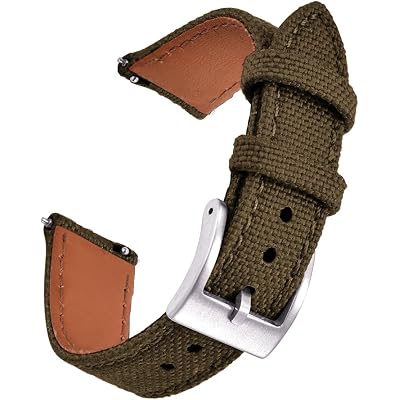 Premium Soft Hybrid (Leather and Sailcloth) Watch Bands for Men Women,18mm 20mm 22mm Multiple Sizes Quick Release Replacement Watch Straps