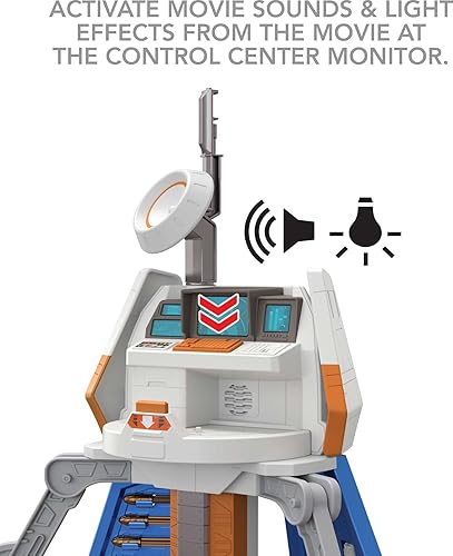 Miniatura 4 de Mattel Disney Pixar Lightyear Playset con figura de acción Buzz Lightyear y rampa de lanzamiento de vehículos y sonidos, base de comando estrella